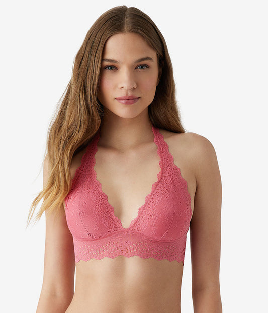 Inspired Eyelet Halter Bralette - Slate Rose | Wacoal Latest