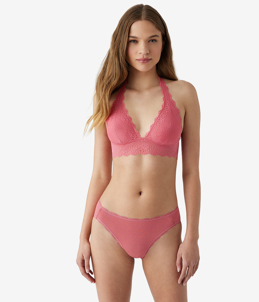Inspired Eyelet Halter Bralette - Slate Rose | Wacoal Latest