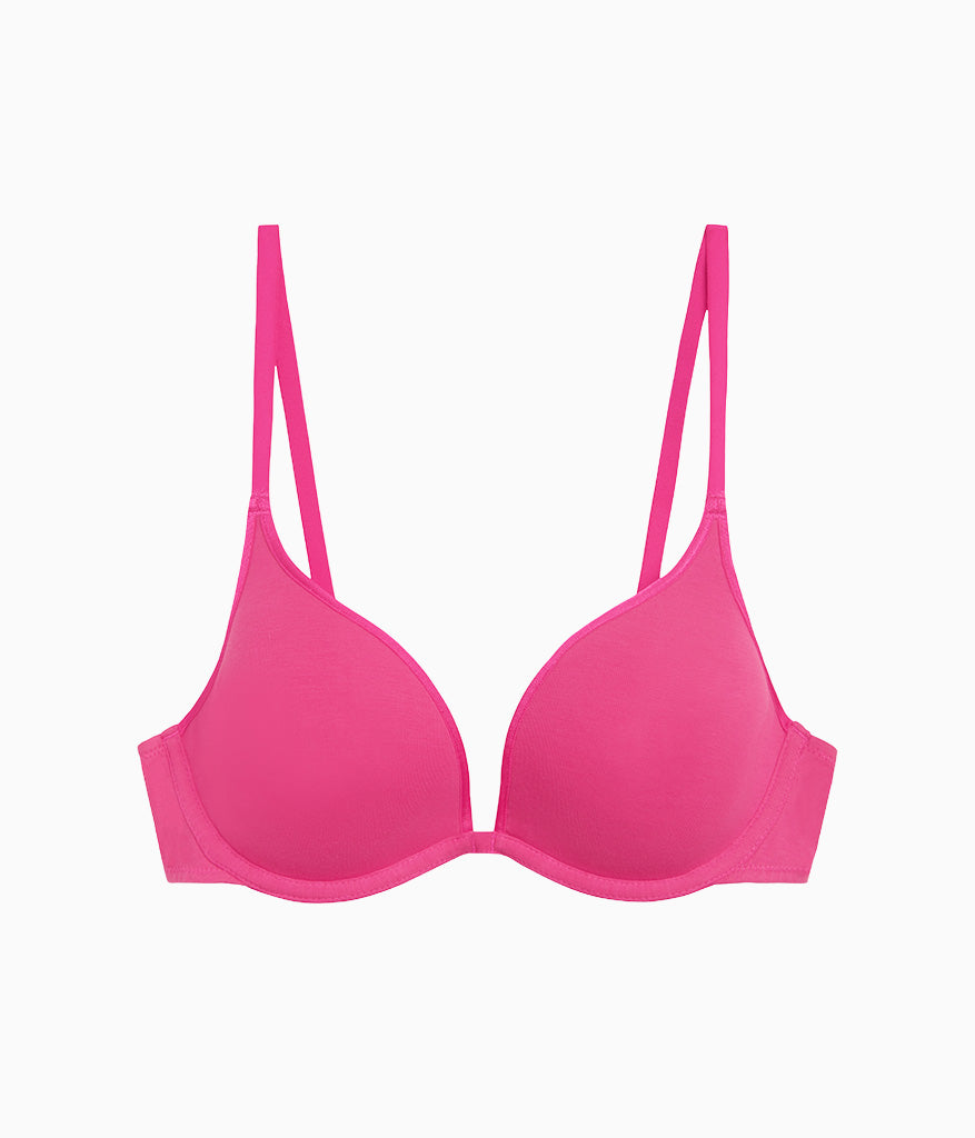 Cotton To A Tee Plunge T-Shirt Bra - Raspberry Sorbet | Wacoal Latest