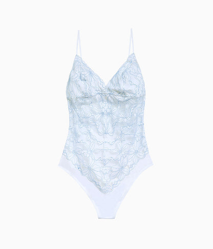 Feeling Famous Bodysuit - White/Frozen Fjord | Wacoal Top Pick