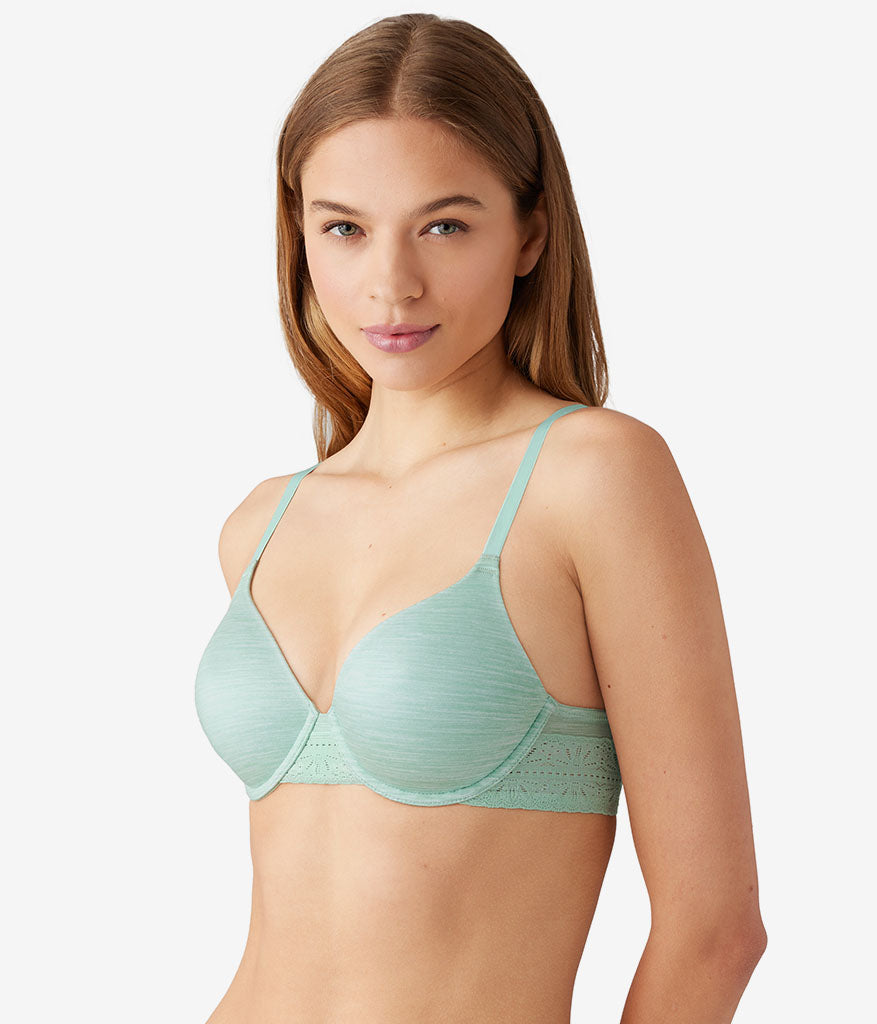 Future Foundation T-Shirt Bra with Lace - Silt Green Heather | Wacoal Value