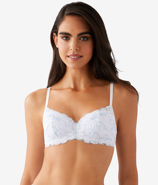 Feeling Famous Balconette Contour Bra - White/Frozen Fjord | Wacoal Great Value
