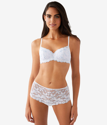 Feeling Famous Balconette Contour Bra - White/Frozen Fjord | Wacoal Great Value