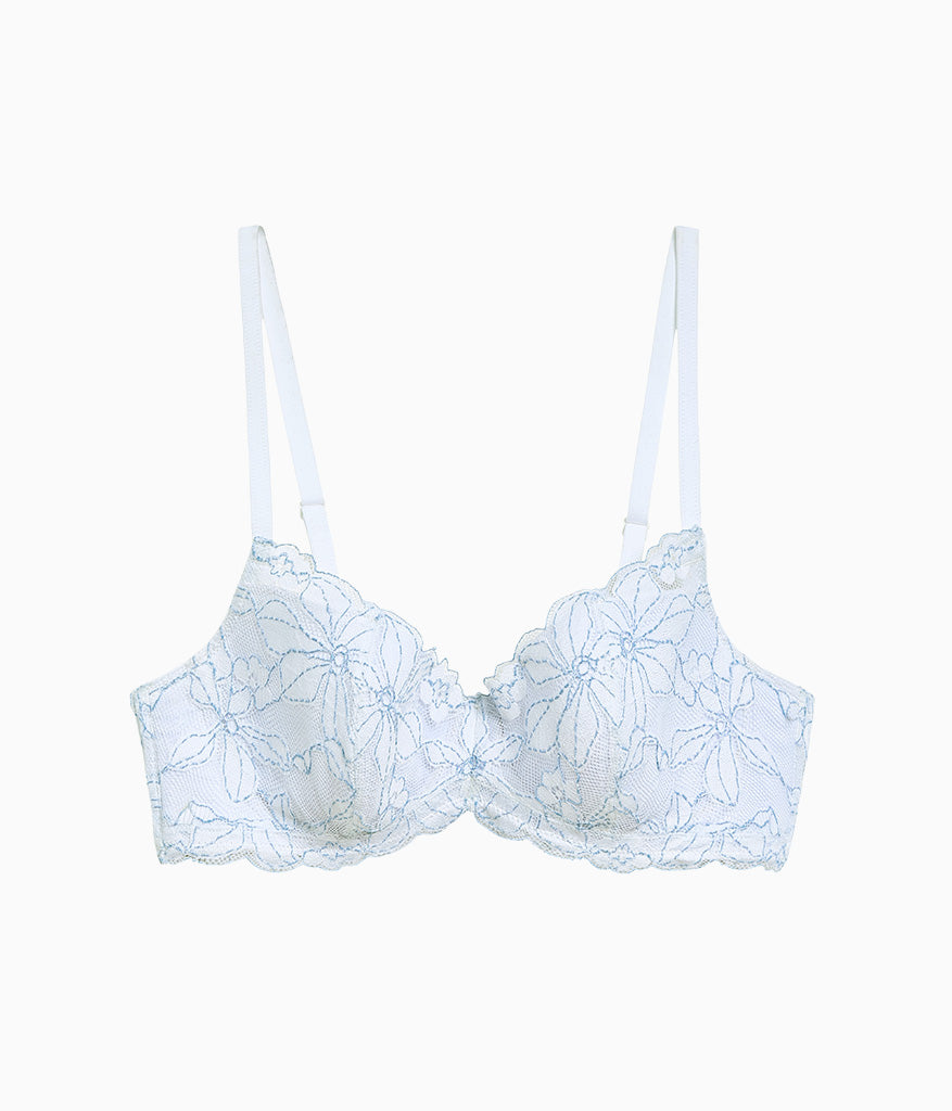 Feeling Famous Balconette Contour Bra - White/Frozen Fjord | Wacoal Great Value