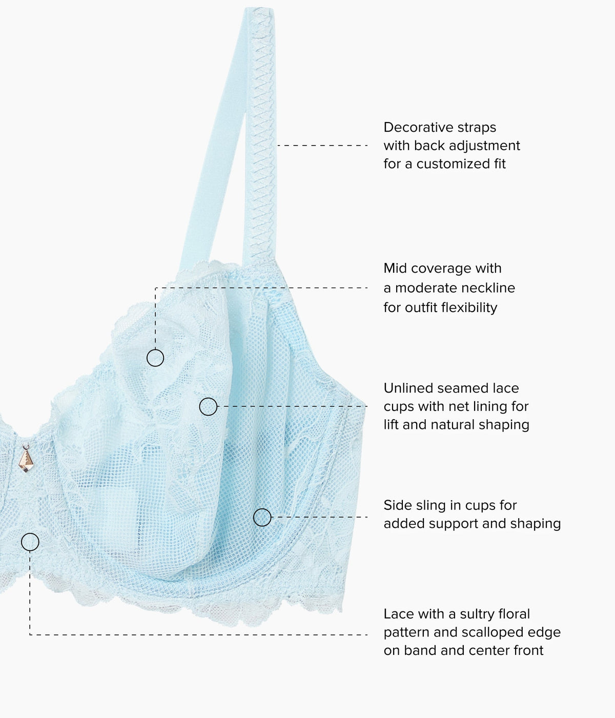 Vivid Attraction Underwire Bra - Soft Sky | Wacoal Latest