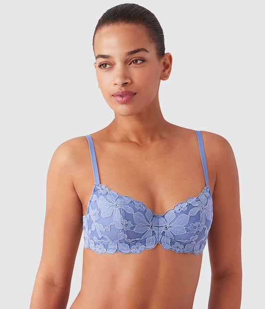 Feeling Famous Balconette Contour Bra - Country Blue/Bright White | Wacoal Quality