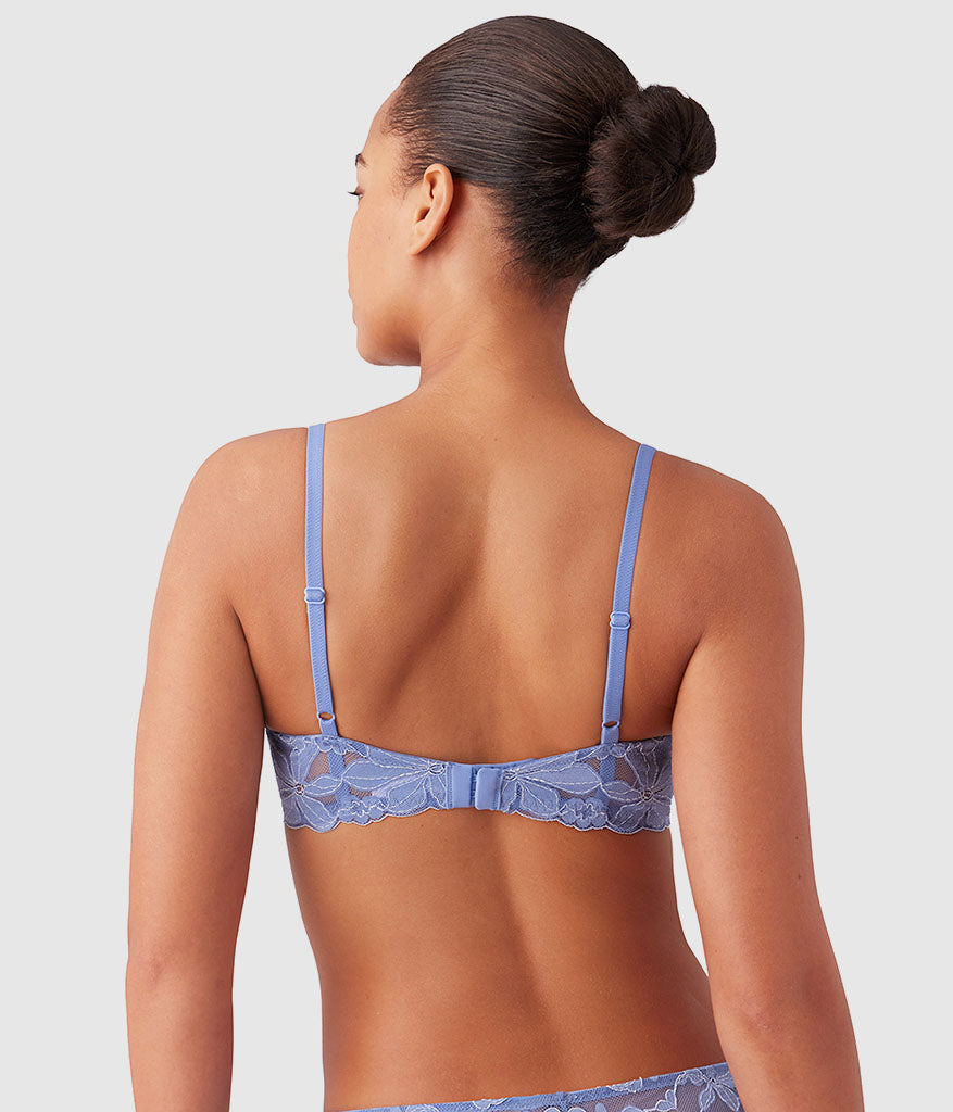 Feeling Famous Balconette Contour Bra - Country Blue/Bright White | Wacoal Quality