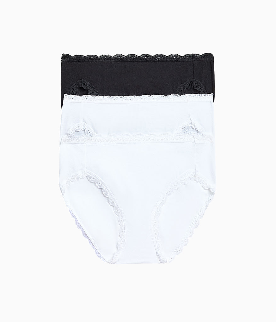 Inspired Eyelet Hi-Leg Panty Pack - White/White/Night | Wacoal Value