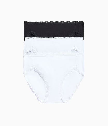 Inspired Eyelet Hi-Leg Panty Pack - White/White/Night | Wacoal Value