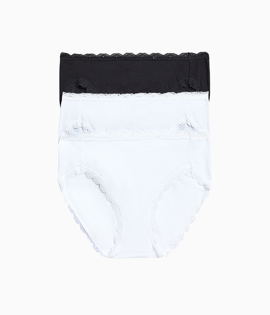 Inspired Eyelet Hi-Leg Panty Pack - White/White/Night | Wacoal Value