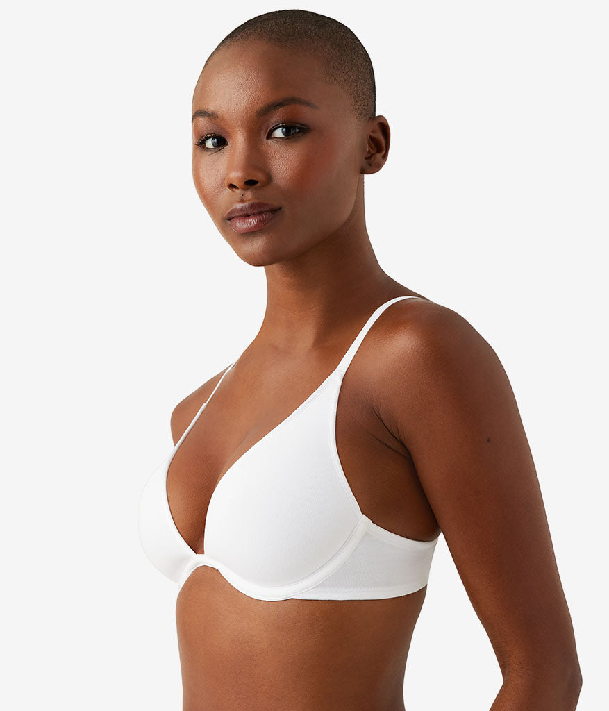 Cotton To A Tee Plunge T-Shirt Bra - White | Wacoal Quality