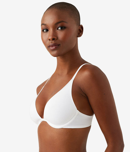 Cotton To A Tee Plunge T-Shirt Bra - White | Wacoal Quality