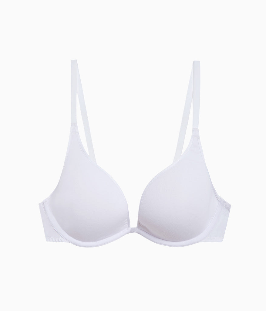 Cotton To A Tee Plunge T-Shirt Bra - White | Wacoal Quality