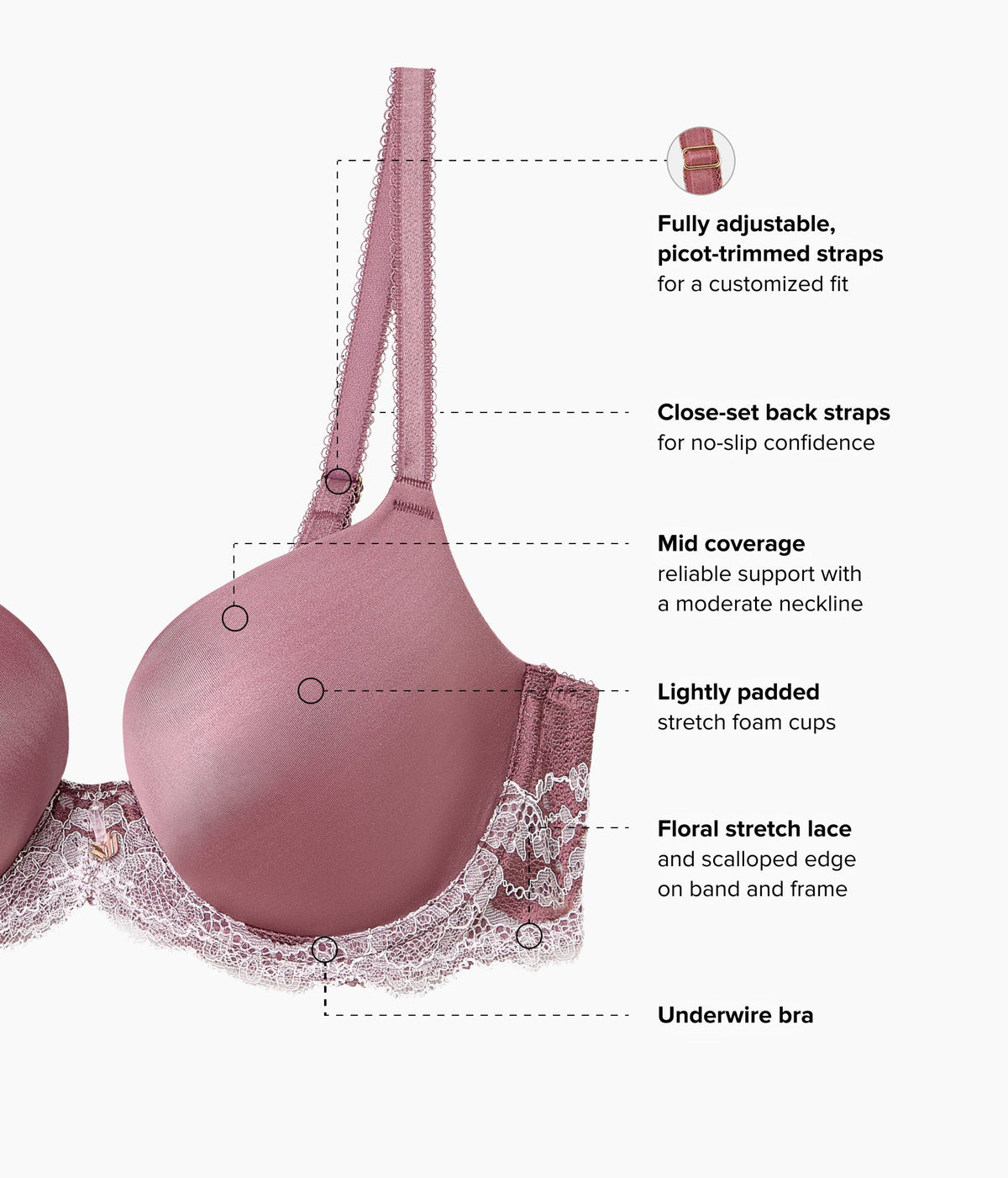Modern Affair T-Shirt Bra - Rose Brown/Cradle Pink | Wacoal Smart Buy