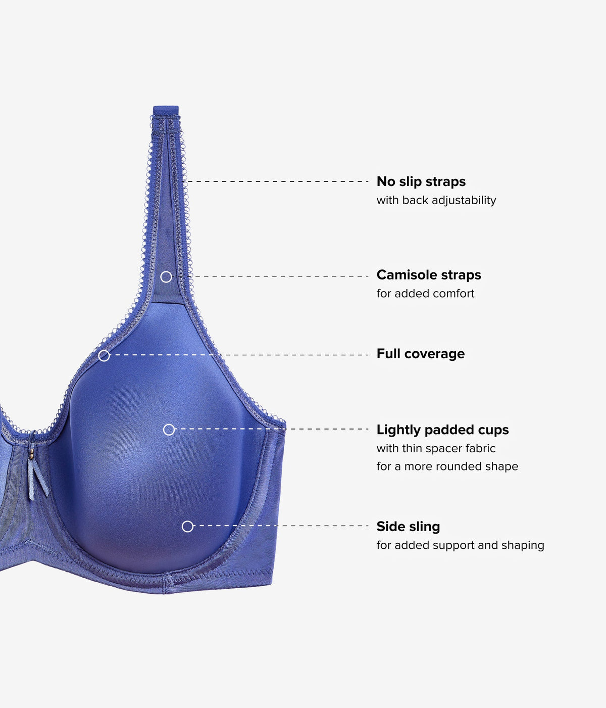 Basic Beauty Spacer Underwire T-Shirt Bra - Skipper Blue | Wacoal Great Value